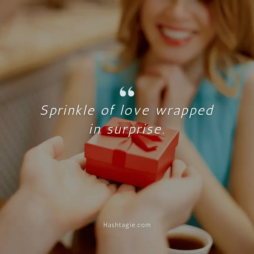 Captions for surprise love gestures example image