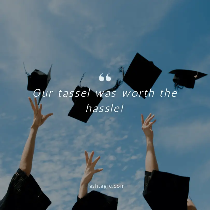 Emotional graduation captions example image