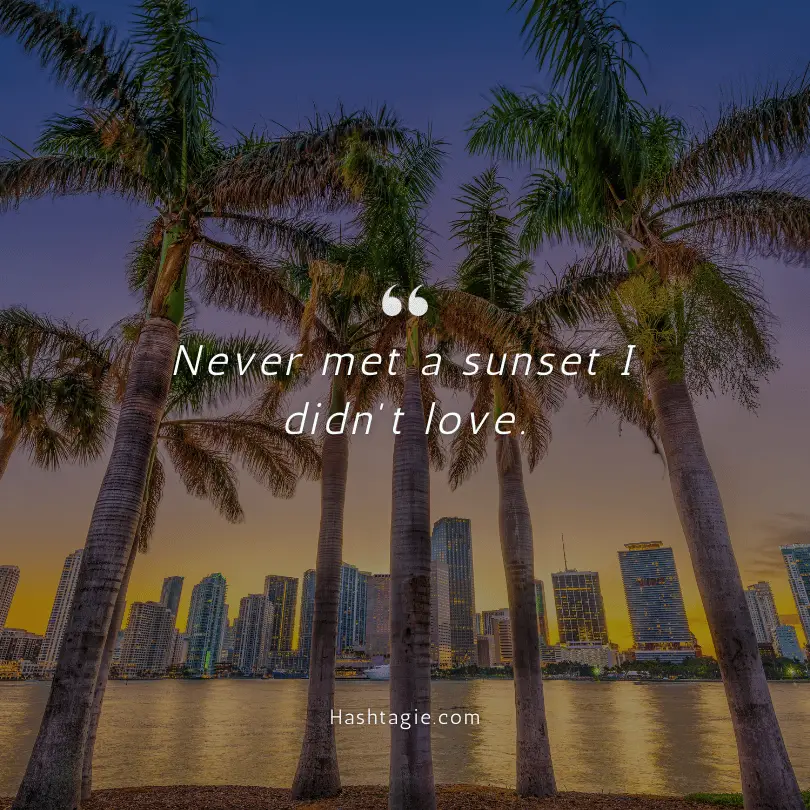 Florida Sunset Instagram Captions example image