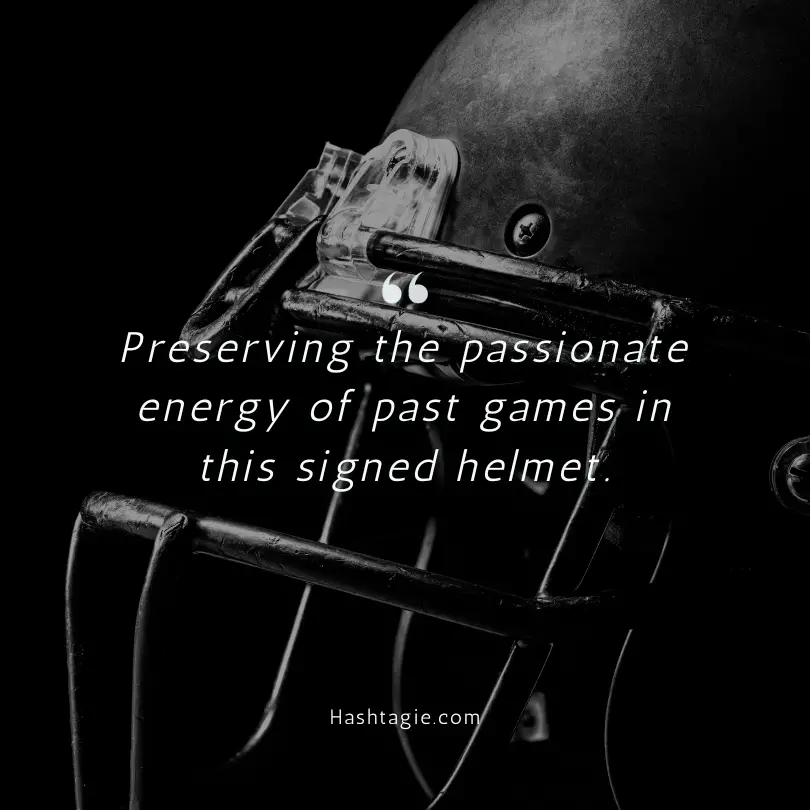 Football captions for football memorabilia example image