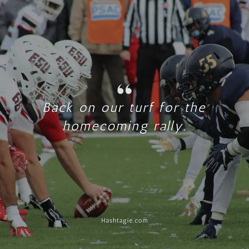 Football captions for homecoming games example image