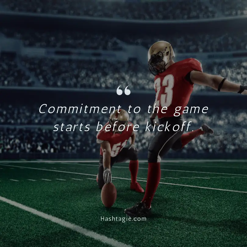 Football captions for pre-game rituals example image