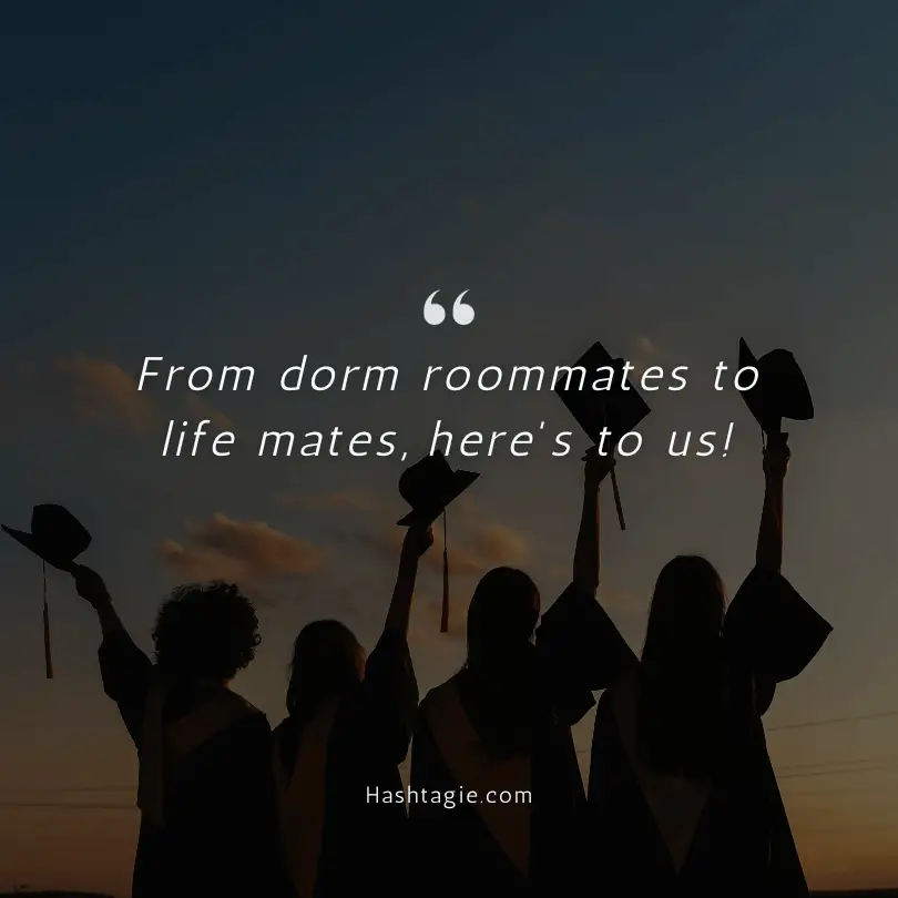 Graduation captions for best friends example image