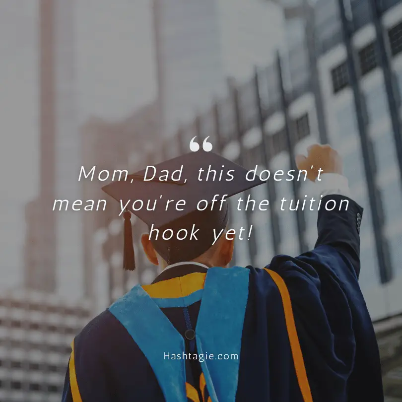 Humorous graduation captions example image