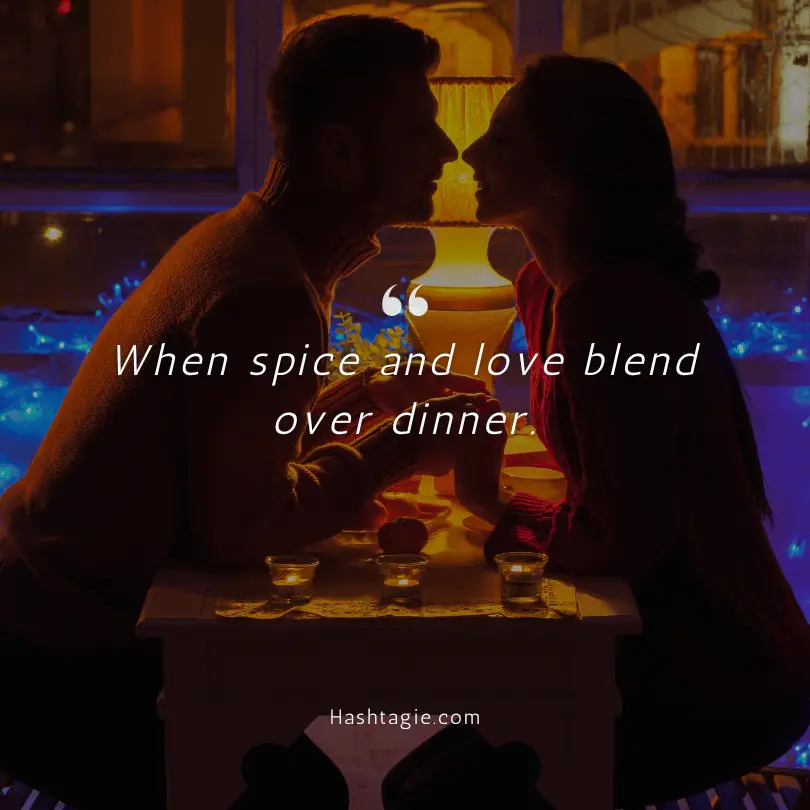Love captions for romantic dinners example image