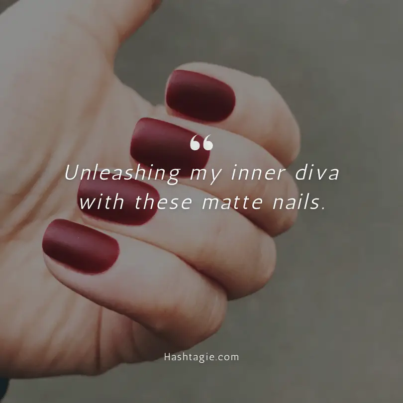Matte Nails Captions example image