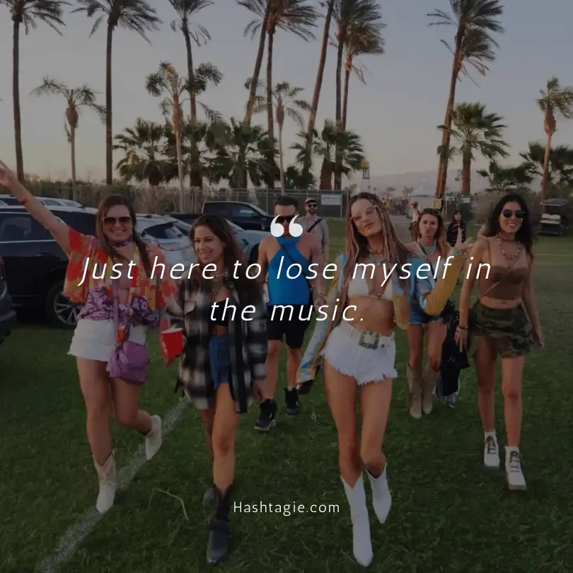 Music festival vibes captions  example image