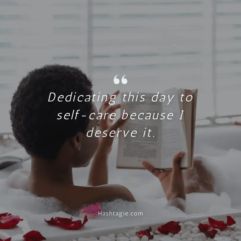 Self-care Sunday Instagram captions example image