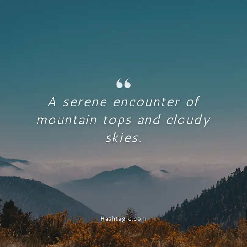 Sky captions for mountain peak photos example image