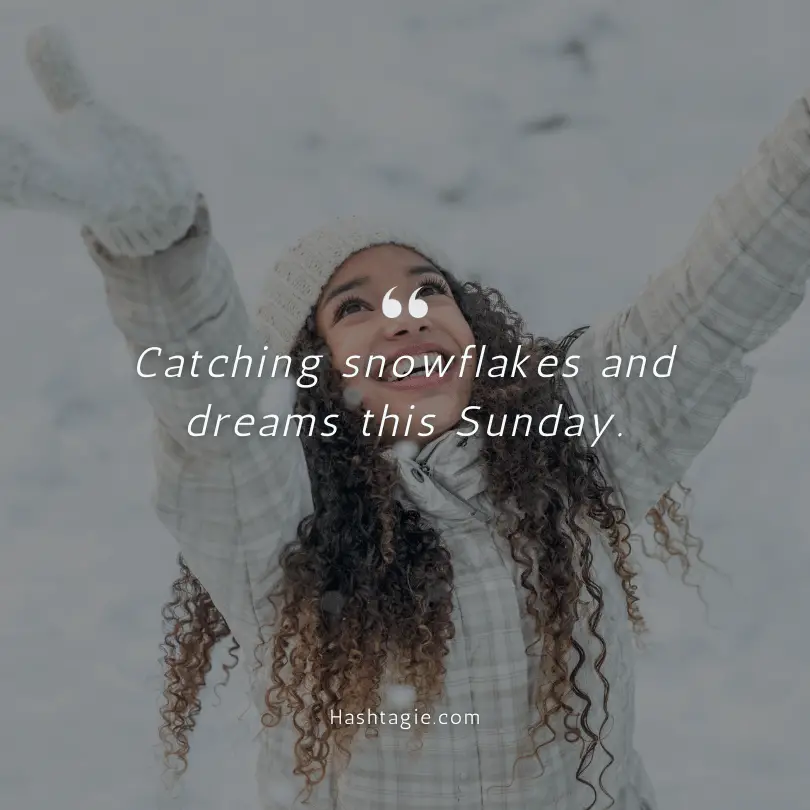 Snowy Sunday Instagram captions example image