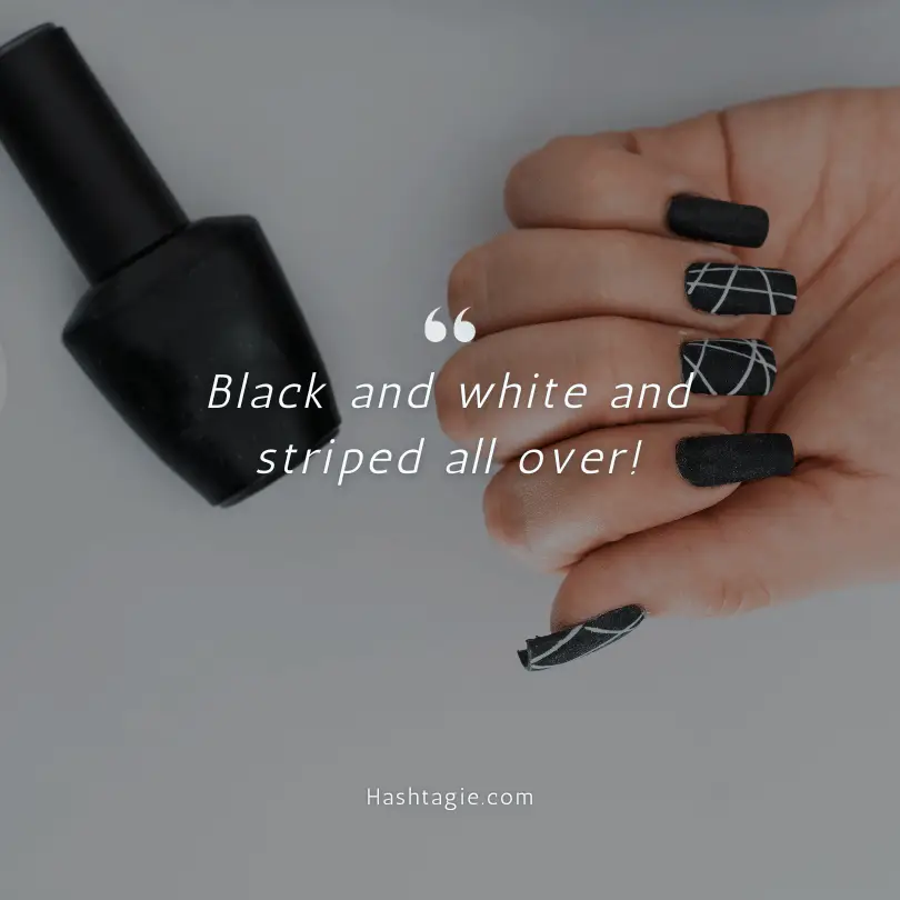 Striped Nails Captions example image
