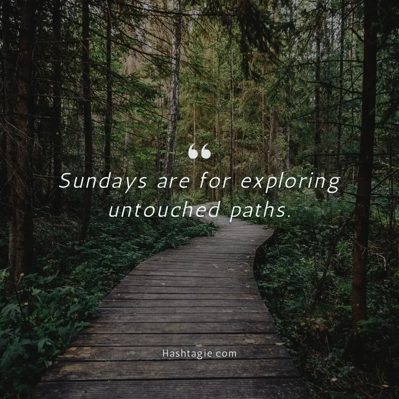Sunday adventure Instagram captions example image
