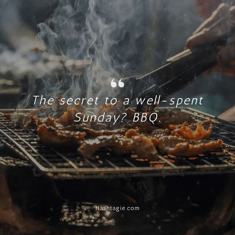 Sunday BBQ Instagram captions example image