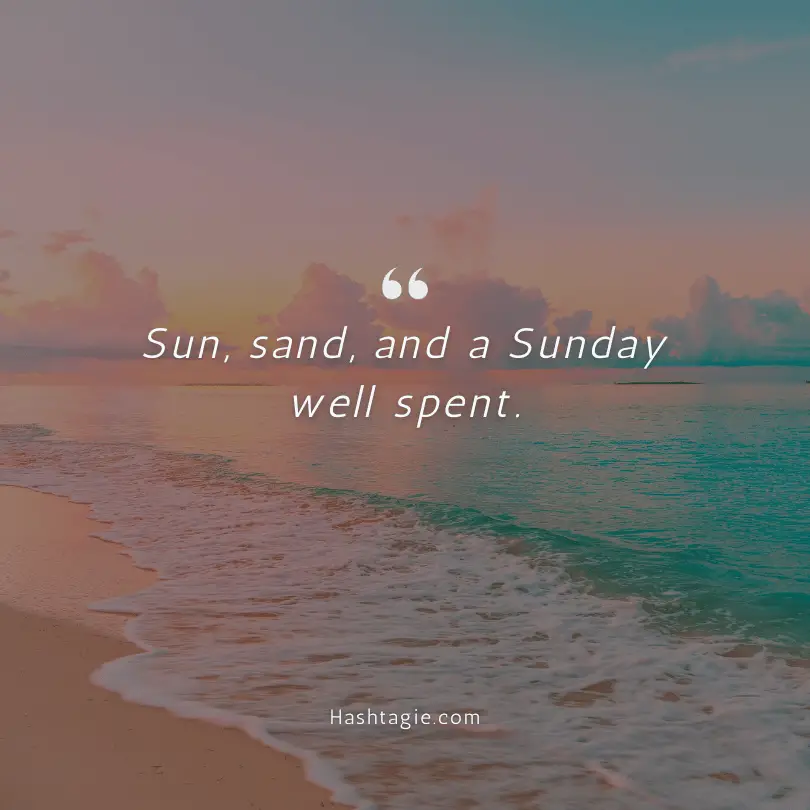Sunday Beach Day Instagram captions example image