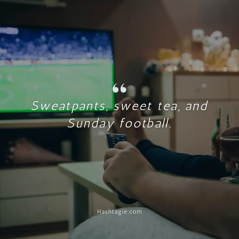 Sunday Football Instagram captions example image