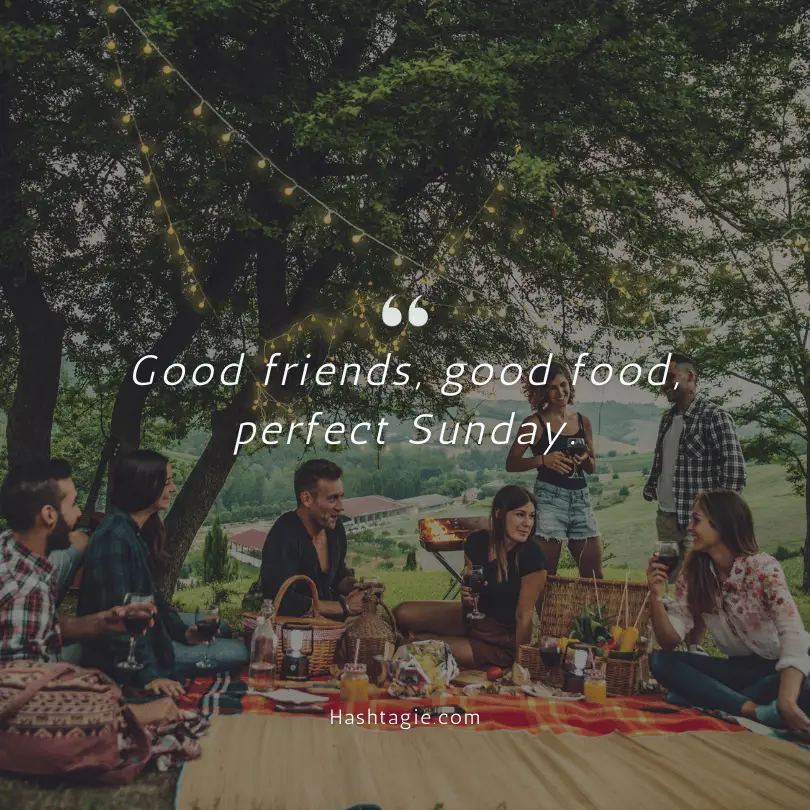 Sunday picnic Instagram captions example image