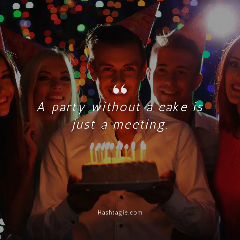 Surprise birthday party captions  example image