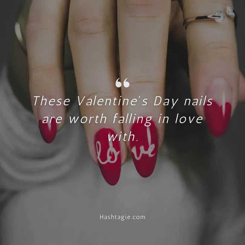 Valentine's Day Nail Captions example image